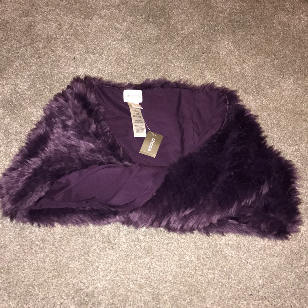 Chico’s Faux Fur Purple Infinity Scarf